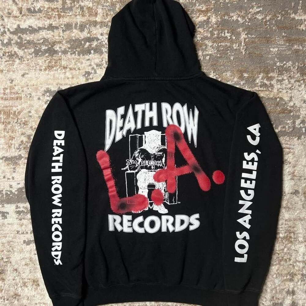 Death Row Records Los Angeles LA Graffiti Graphic Black Hoodie